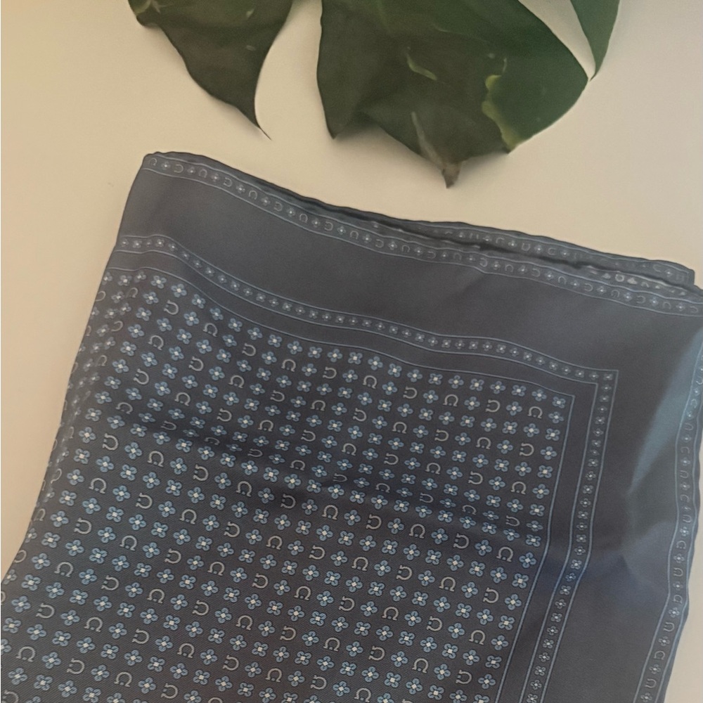 Salvatore Ferragamo blue white Print Silk scarf